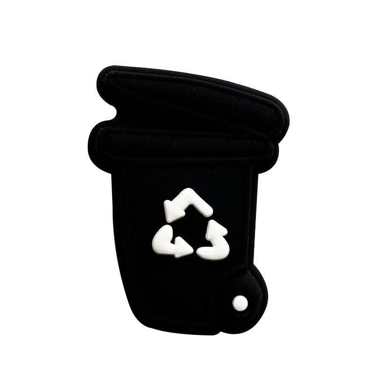 Silicone Focal Beads Garbage Bin With Slightly Open Lid 20pcs 5