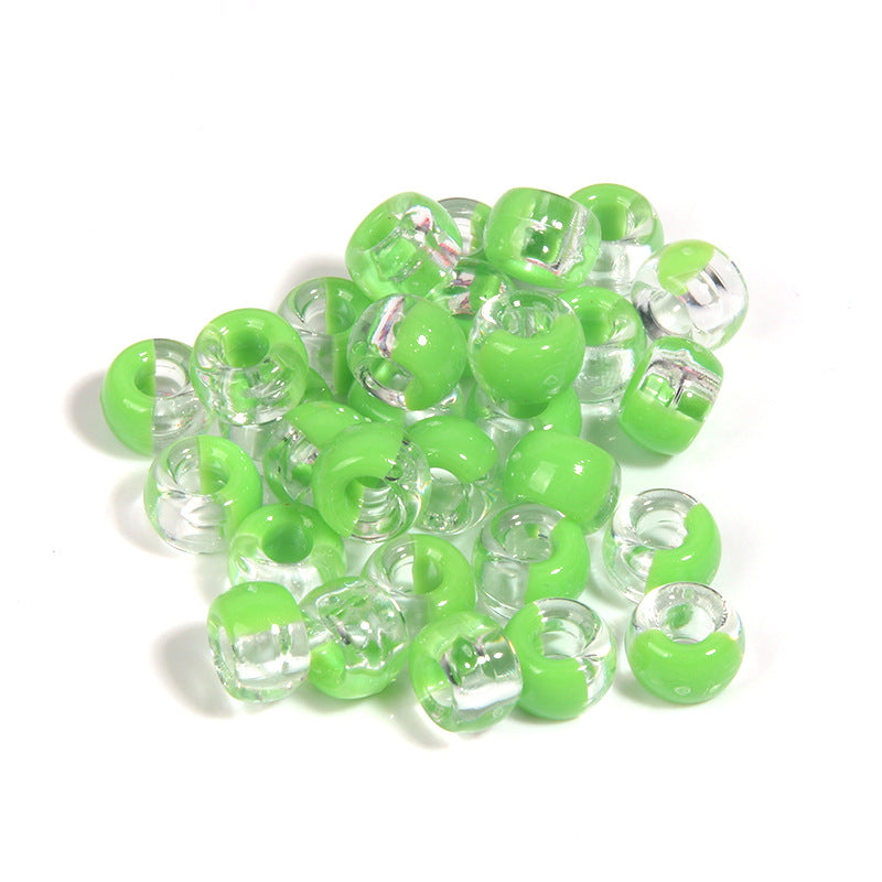 Clear Two-color Pony Beads 9mm Translucent Mixed Colors 200pcs 10
