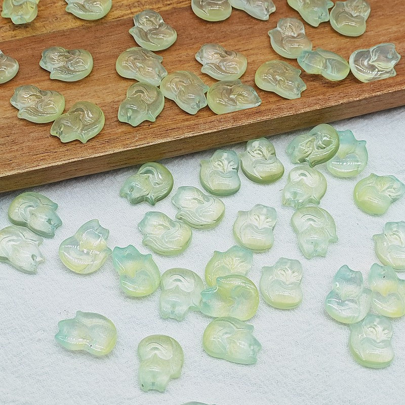 Czech Glass Beads Fox 18mm Translucent Pastel Colors 25pcs 13