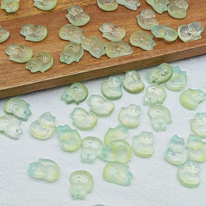 Czech Glass Beads Fox 18mm Translucent Pastel Colors 25pcs 13