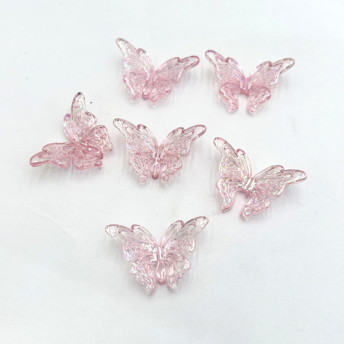 Transparent Butterfly Acrylic Beads 22x33mm Vertical Hole 1pc 4