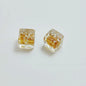 Lampwork Glass Beads Cube 12mm Glow In The Dark Floral Filled 20pcs 14