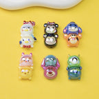 Cartoon Character Stack Series Resin Beads Glossy Jenga Block Shape 20pcs 2