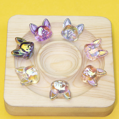 Transparent Plating Corgi Acrylic Beads 18mm Iridescent 20pcs