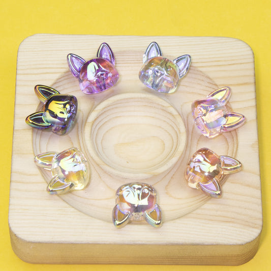 Transparent Plating Corgi Acrylic Beads 18mm Iridescent 20pcs