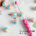 Rainbow Wavy Striped Acrylic Beads 16mm Colorful 50pcs 6