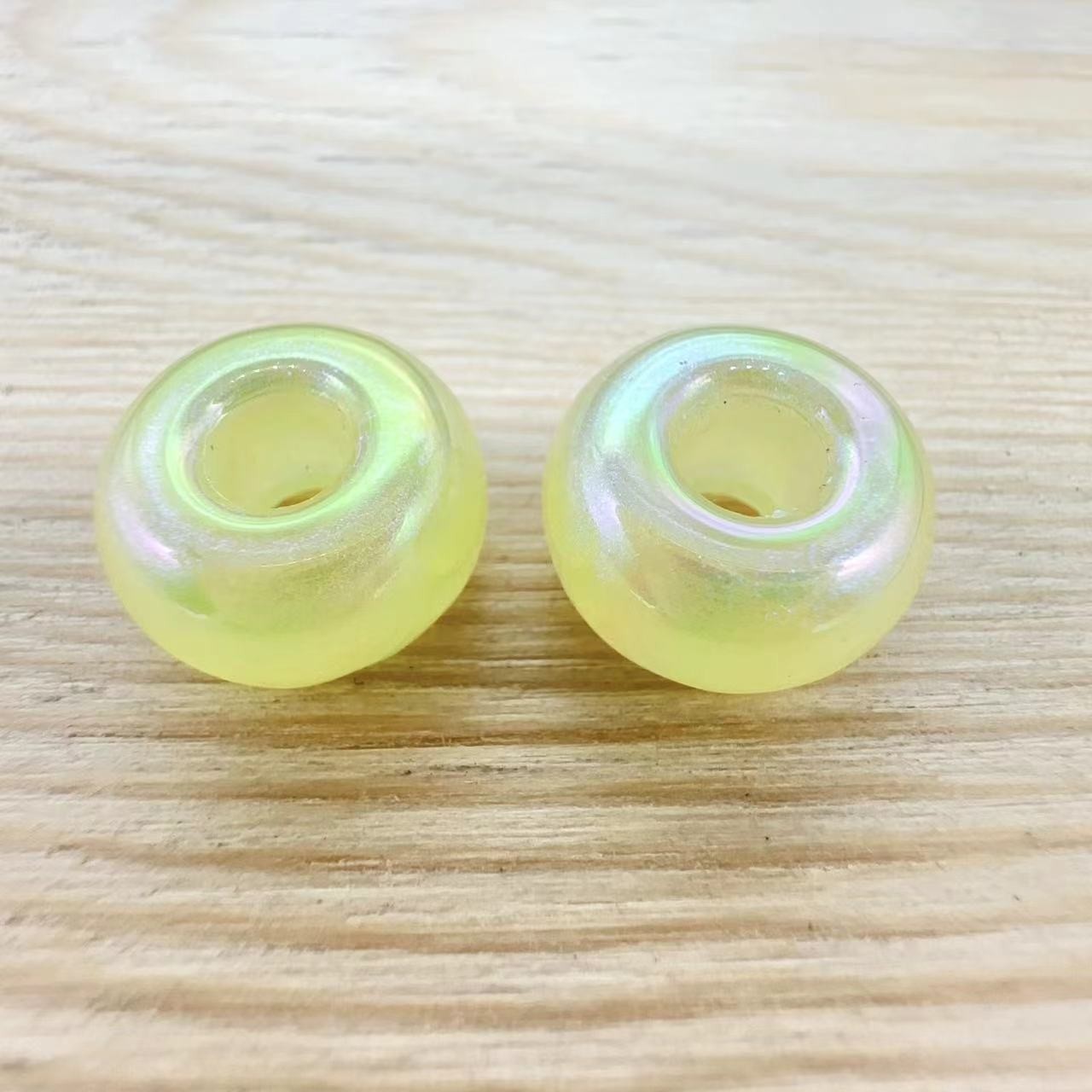 Acrylic Large Hole Spacer Beads 14mm AB Colorful 31pcs 19