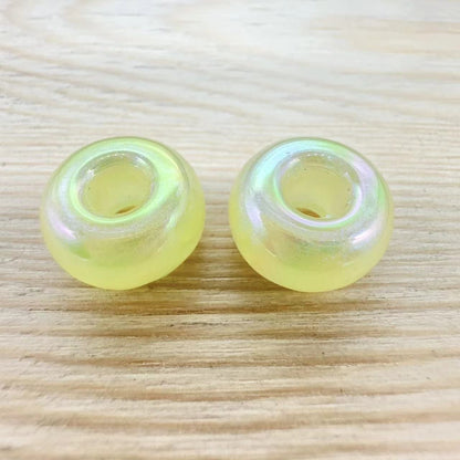 Acrylic Large Hole Spacer Beads 14mm AB Colorful 31pcs 19