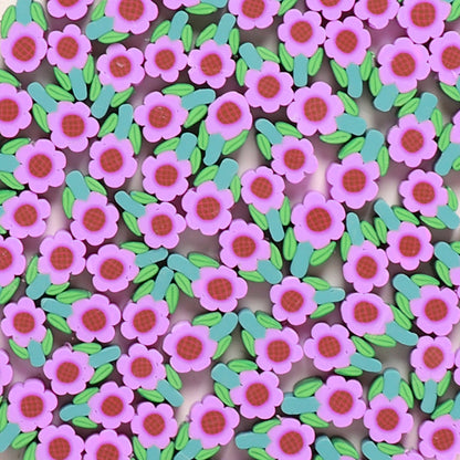 Flower Clay Beads 11mm Colored Pastel Polymer 100pcs 10
