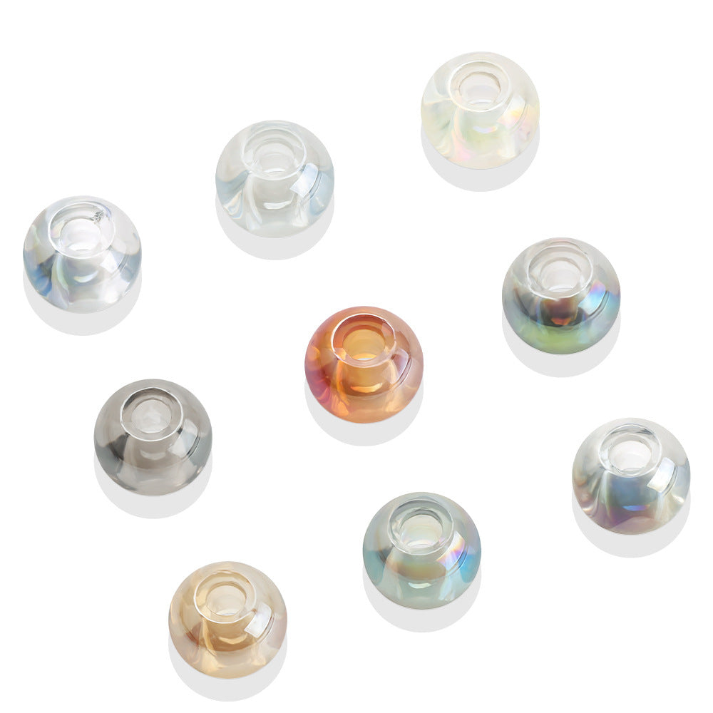 Glass Smooth Spacer Beads 8mm 10mm Large Hole Electroplated 50pcs 5