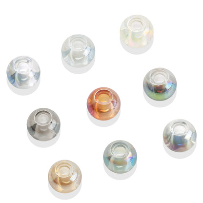 Glass Smooth Spacer Beads 8mm 10mm Large Hole Electroplated 50pcs 5