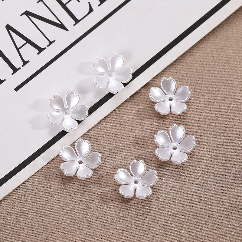 Five-Petal Flower Acrylic Beads 15mm Soft Pearly White 500pcs 2