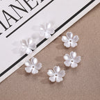 Five-Petal Flower Acrylic Beads 15mm Soft Pearly White 500pcs 2