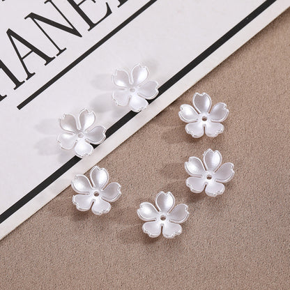 Five-Petal Flower Acrylic Beads 15mm Soft Pearly White 500pcs 2