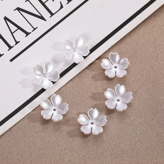 Five-Petal Flower Acrylic Beads 15mm Soft Pearly White 500pcs 2