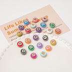 Acrylic Round Spacer Beads 14mm Rainbow Stripe Large Hole 50pcs 2