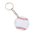 Wooden Baseball Keychain White Round Sports Ball Design