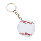 Wooden Baseball Keychain White Round Sports Ball Design