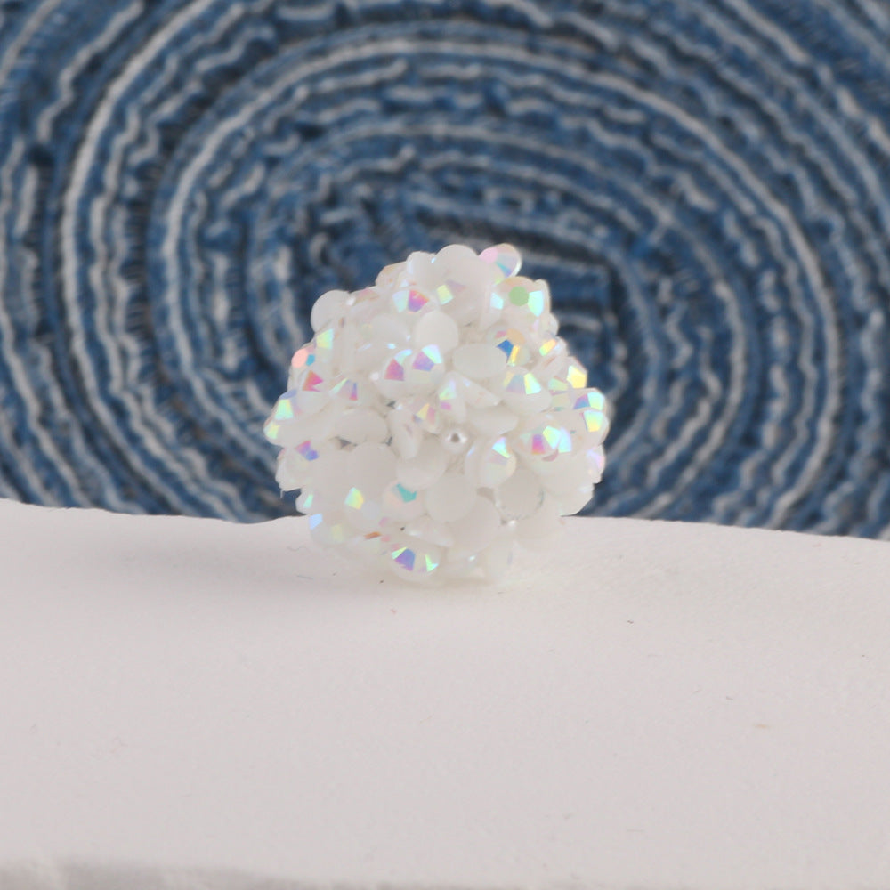 Glitter Bubblegum Beads 14mm Sequin Cluster Rhinestone 10pcs 8