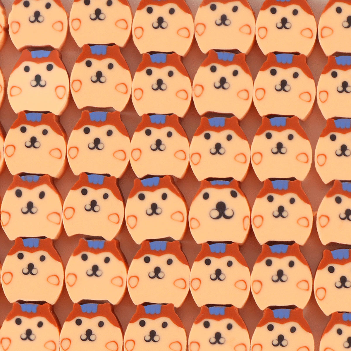 Animal Flat Clay Beads 9mm Cheerful Puppy Pattern Polymer 100pcs 9