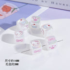 Jelly Color Sanrio Printed Acrylic Square Beads 14mm 10pcs 6
