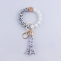 Football Tassel Silicone Bead Wristlet Keychain Sports Theme 6