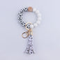 Football Tassel Silicone Bead Wristlet Keychain Sports Theme 6