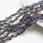 Electroplated Oblique Square Glass Beads 12mm Transparent Iridescent 20pcs 20