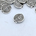 Irregular Spiral Pattern Metal Beads 10mm Antique Silver Tone 200pcs