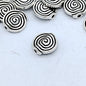 Irregular Spiral Pattern Metal Beads 10mm Antique Silver Tone 200pcs
