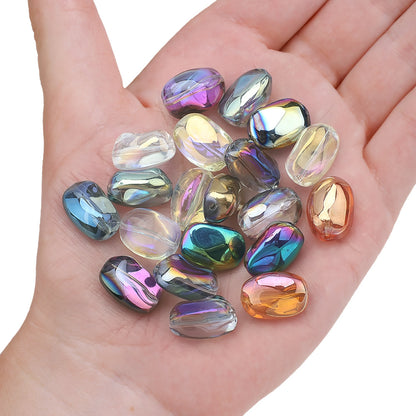 Electroplated Stone Geometric Irregular Glass Beads 11x15mm 20pcs 4