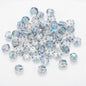 Faceted Glass Beads 8mm Watermelon Electroplated Iridescent 30pcs 9