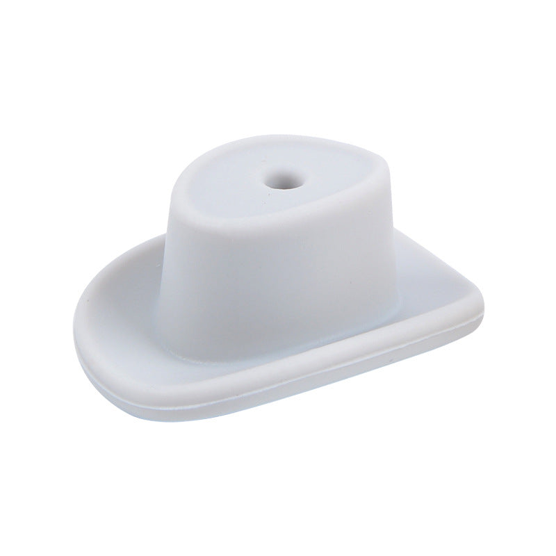 Silicone Focal Beads Cowboy Hat Centered Hole 10pcs 8