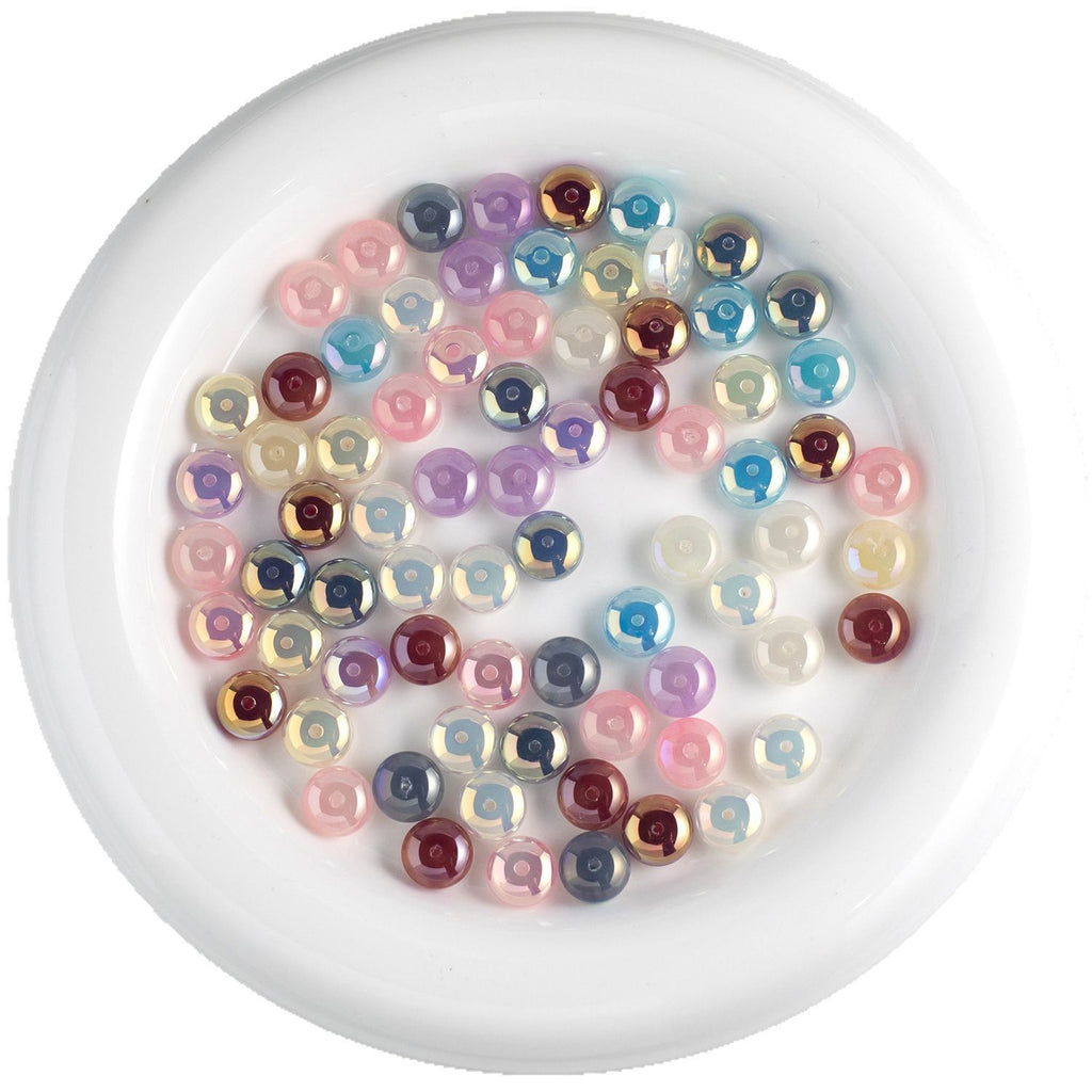 Resin Round Spacer Beads 10mm Plating Glossy 20pcs 6