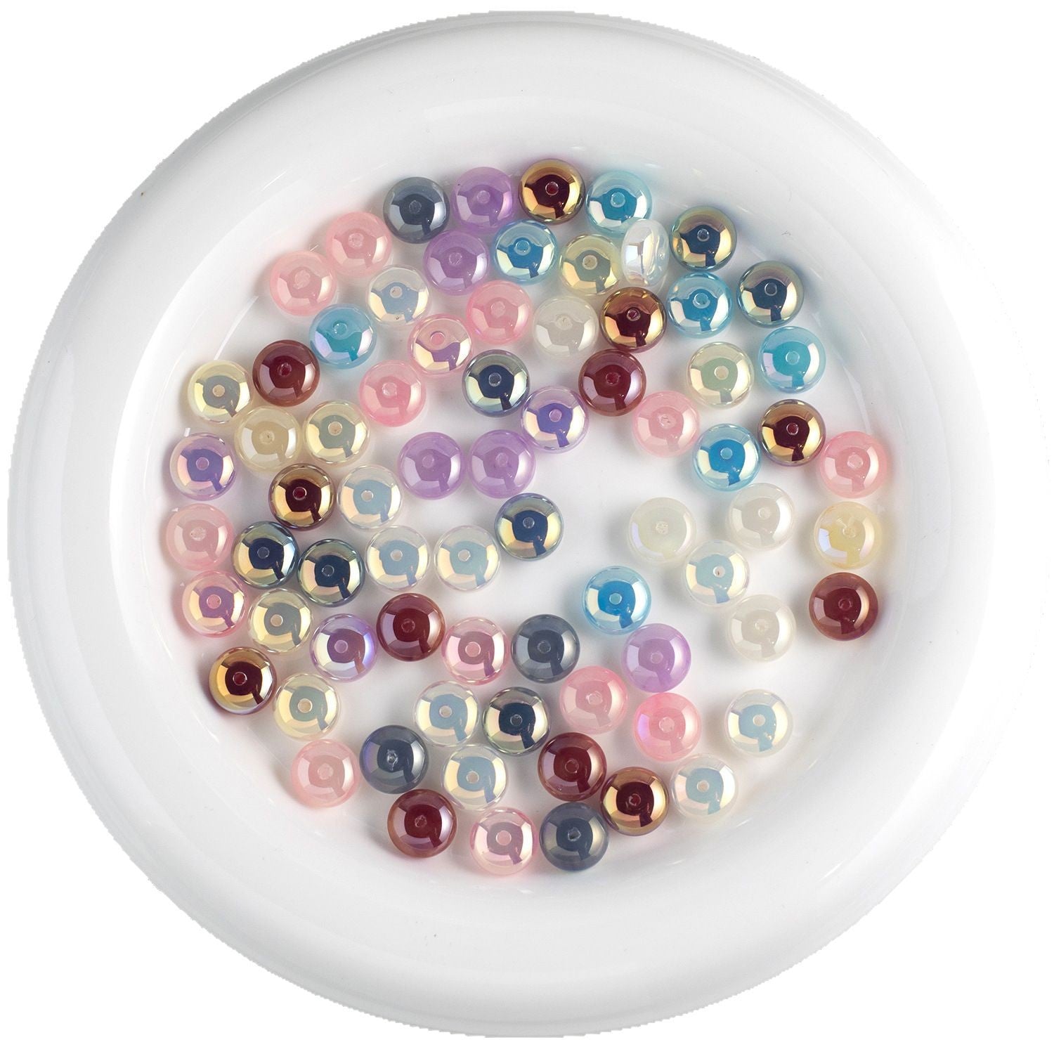 Resin Round Spacer Beads 10mm Plating Glossy 20pcs 6