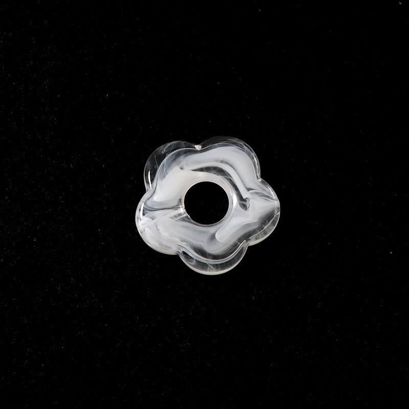Acrylic Flower Spacer Beads 26mm Hollow Five Petal Large Hole 100pcs 19