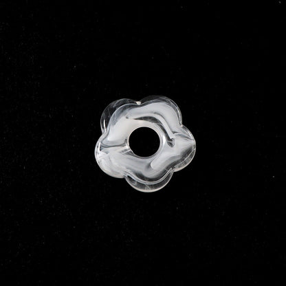 Acrylic Flower Spacer Beads 26mm Hollow Five Petal Large Hole 100pcs 19
