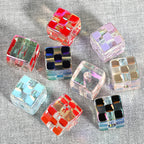 Checkerboard Cube Acrylic Beads 14mm Colorful Mixed 30pcs 5