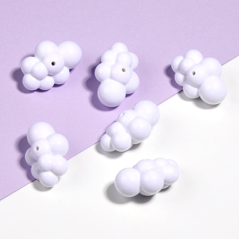 Pastel Cloud Acrylic Beads 22x32mm Smooth Rounded Shapes 5pcs 10