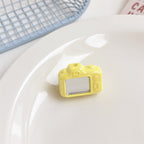 Painted Camera Acrylic Beads 25mm Pastel Colors Glossy Silver 50pcs 6