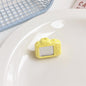 Painted Camera Acrylic Beads 25mm Pastel Colors Glossy Silver 50pcs 6