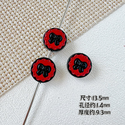 Bell and Bow Metal Beads 13mm Baking Painted Colorful 10pcs 18
