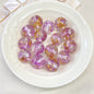 Clear Gild Tinsel Resin Beads 16mm Round Multicolor 50pcs 8