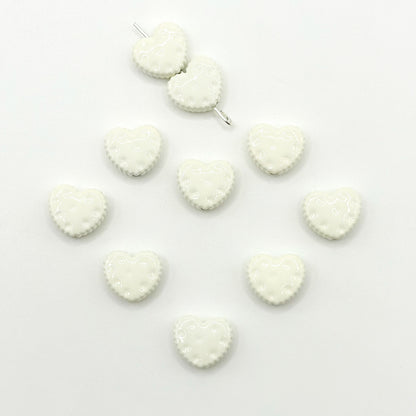 Heart Metal Beads 12mm Baking Painted Biscuit Style 20pcs 9