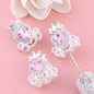 Heart Pumpkin Carriage Rhinestone Beads 28mm Alloy Pave Multi Color 5pcs 7