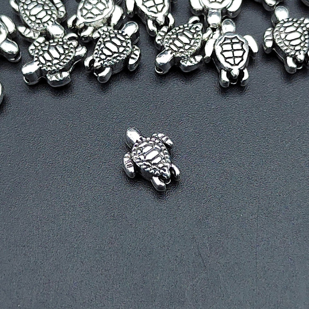 Turtle Metal Beads 9mm Antique Silver Tone Zinc Alloy 300pcs