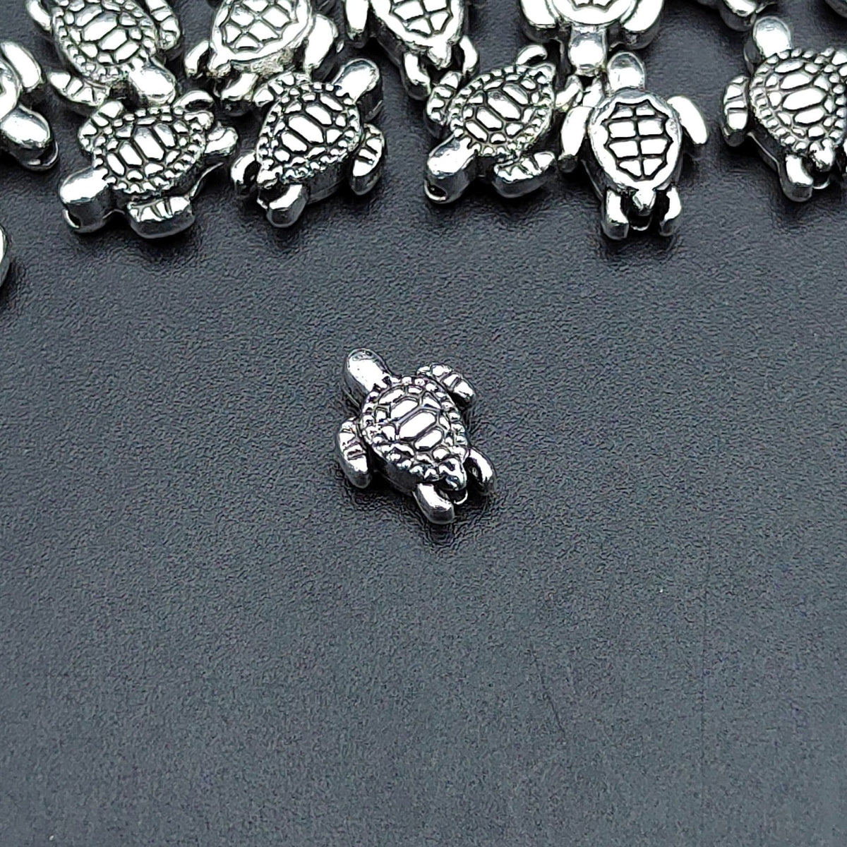 Turtle Metal Beads 9mm Antique Silver Tone Zinc Alloy 300pcs