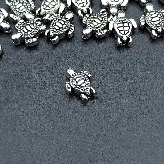 Turtle Metal Beads 9mm Antique Silver Tone Zinc Alloy 300pcs