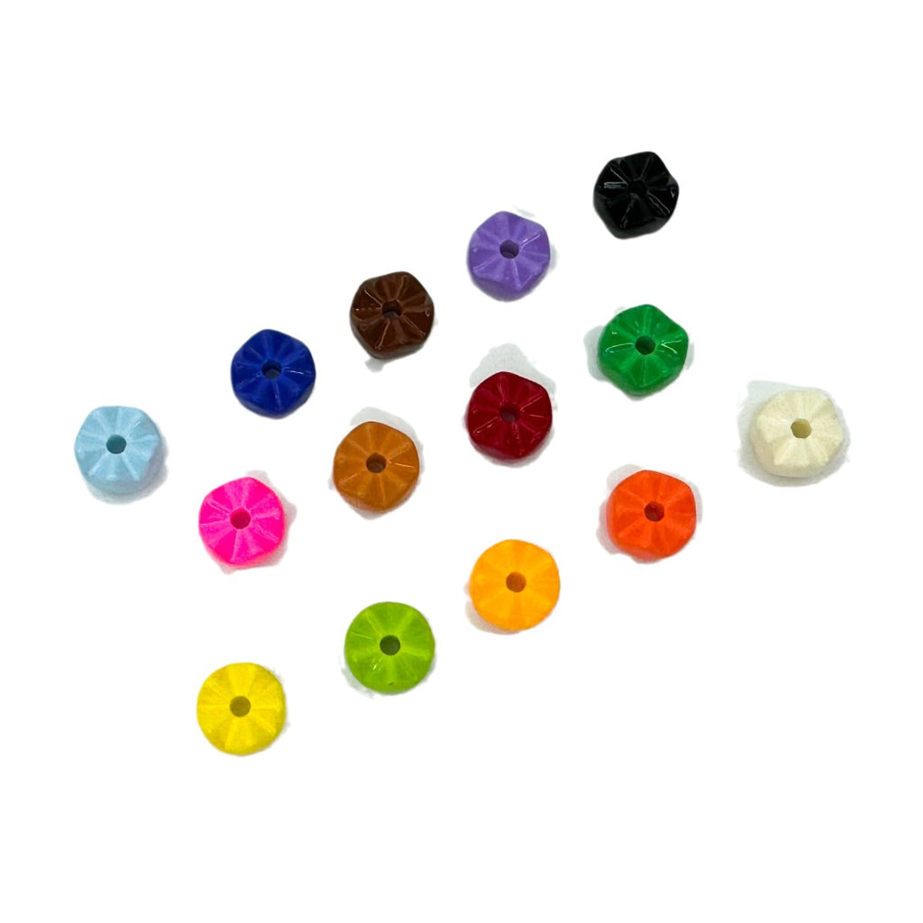 Acrylic Zigzag Spacer Beads 9mm Dopamine Colored Baking Painted 40pcs 5