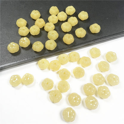 Czech Glass Beads Pumpkin 8mm x 6mm Green Jade Color 50pcs 10